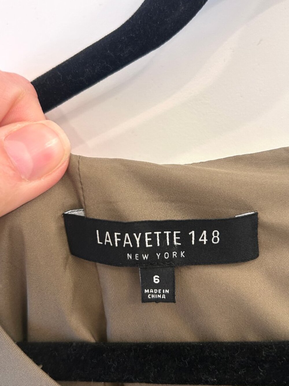Lafayette 148 New York Classic Retro Sleeveless A-Line Dress size 6 Khaki Green - Picture 7 of 7